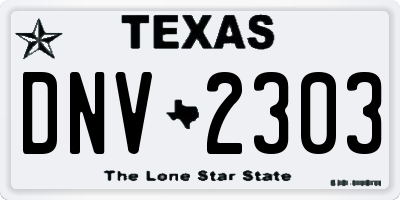 TX license plate DNV2303