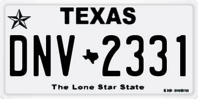 TX license plate DNV2331