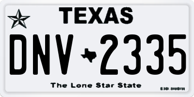 TX license plate DNV2335