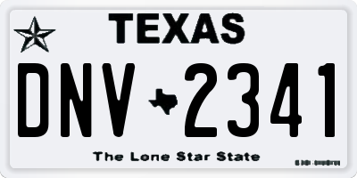 TX license plate DNV2341