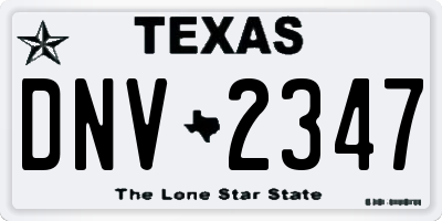 TX license plate DNV2347