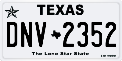 TX license plate DNV2352