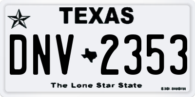 TX license plate DNV2353