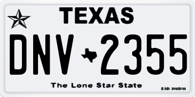 TX license plate DNV2355