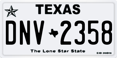 TX license plate DNV2358