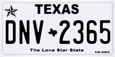 TX license plate DNV2365