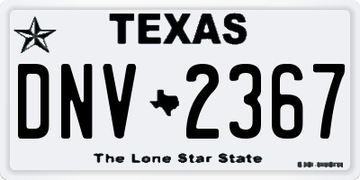 TX license plate DNV2367