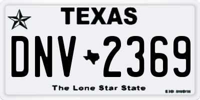 TX license plate DNV2369