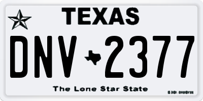 TX license plate DNV2377