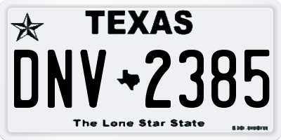 TX license plate DNV2385