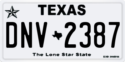 TX license plate DNV2387