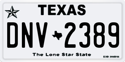TX license plate DNV2389