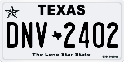 TX license plate DNV2402