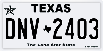 TX license plate DNV2403