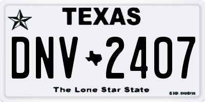 TX license plate DNV2407