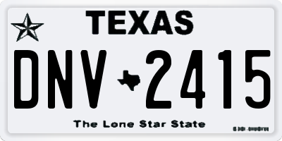 TX license plate DNV2415