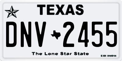 TX license plate DNV2455