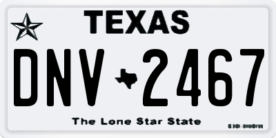 TX license plate DNV2467