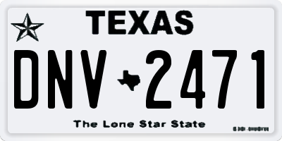 TX license plate DNV2471