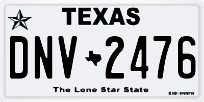 TX license plate DNV2476