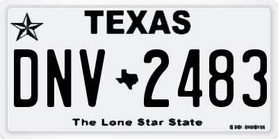 TX license plate DNV2483