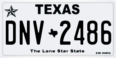 TX license plate DNV2486