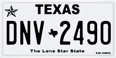 TX license plate DNV2490