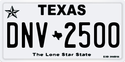 TX license plate DNV2500