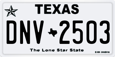 TX license plate DNV2503