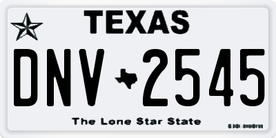 TX license plate DNV2545
