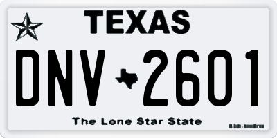 TX license plate DNV2601