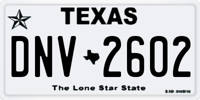 TX license plate DNV2602