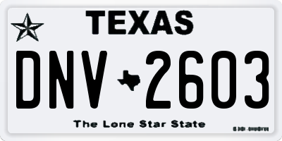 TX license plate DNV2603