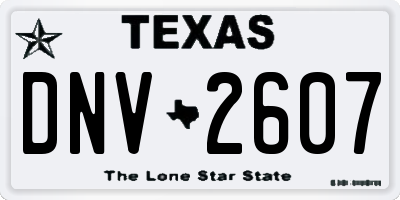 TX license plate DNV2607