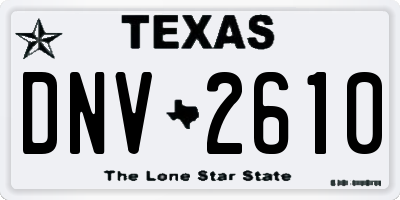TX license plate DNV2610
