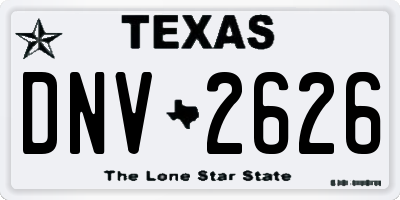 TX license plate DNV2626