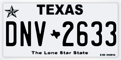 TX license plate DNV2633