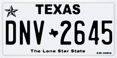 TX license plate DNV2645