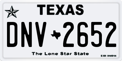 TX license plate DNV2652