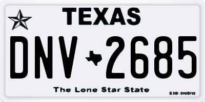 TX license plate DNV2685