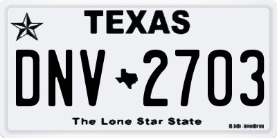 TX license plate DNV2703