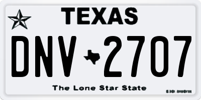 TX license plate DNV2707