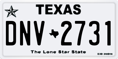 TX license plate DNV2731