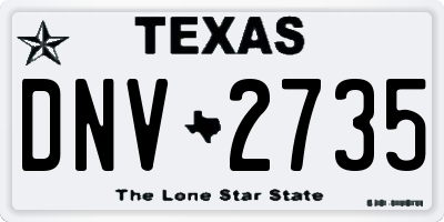 TX license plate DNV2735