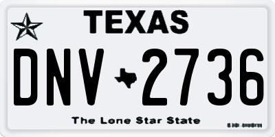 TX license plate DNV2736