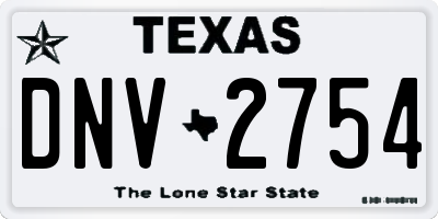 TX license plate DNV2754