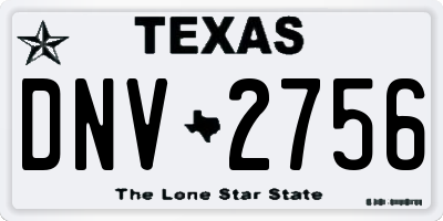TX license plate DNV2756