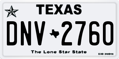 TX license plate DNV2760