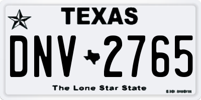 TX license plate DNV2765
