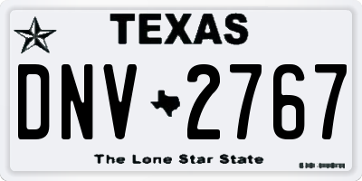 TX license plate DNV2767